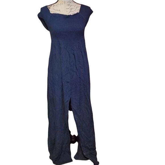  Boho Me Ladies Navy Center Split Maxi Dress - Size Large - Picture 1 of 6